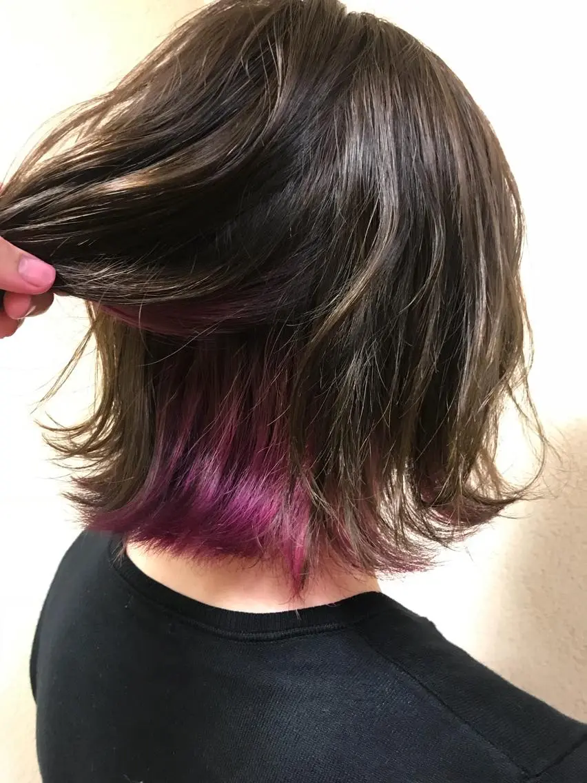 ショート アッシュ パープルカラー 髪質改善/縮毛矯正 /美髪🩵イケダのヘアスタイル