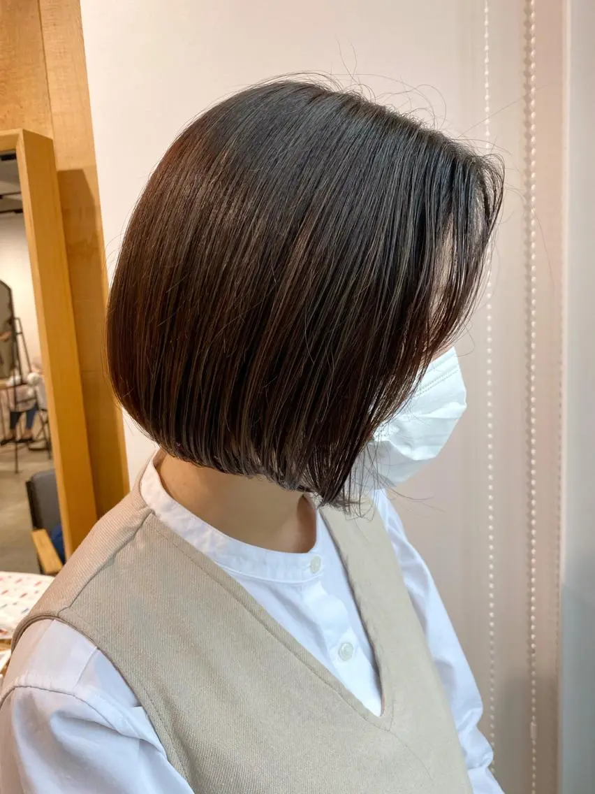 ショート カラー ハイライトカラー ボブ ハイライト レイヤー/大人ボブ 渡邉【日吉美容室】のヘアスタイル