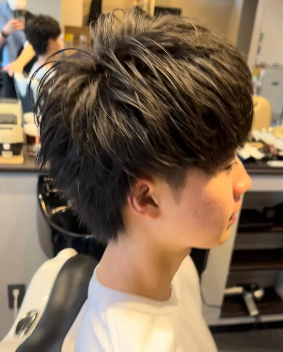 メンズ メンズウルフカット ウルフカット 新宿無料メンズカット 松橋　風弥のヘアスタイル