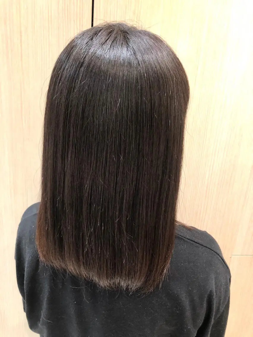 セミロング パーマ 縮毛矯正 韓国ヘアメイク🎀/ 縮毛矯正✨山本媛香のヘアスタイル