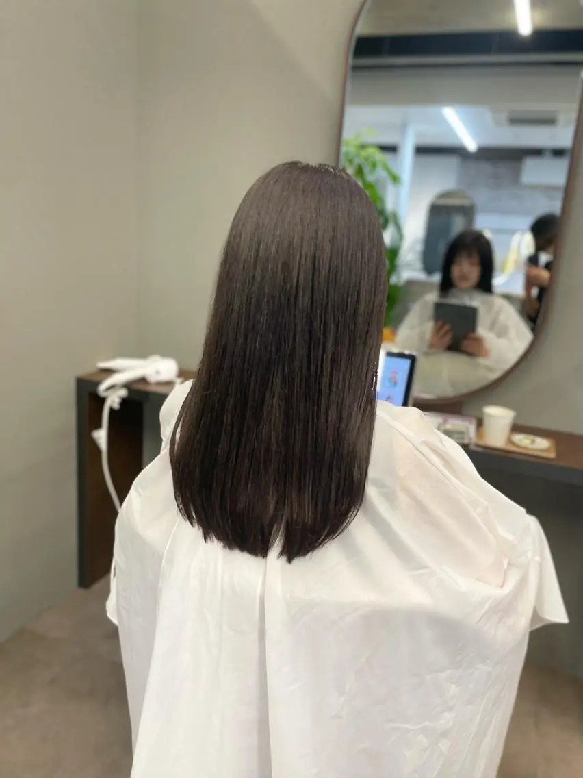 ロング 髪質改善 縮毛矯正 トリートメント 酸熱トリートメント MATISSE藤崎 渕上 ジュビアイのヘアスタイル