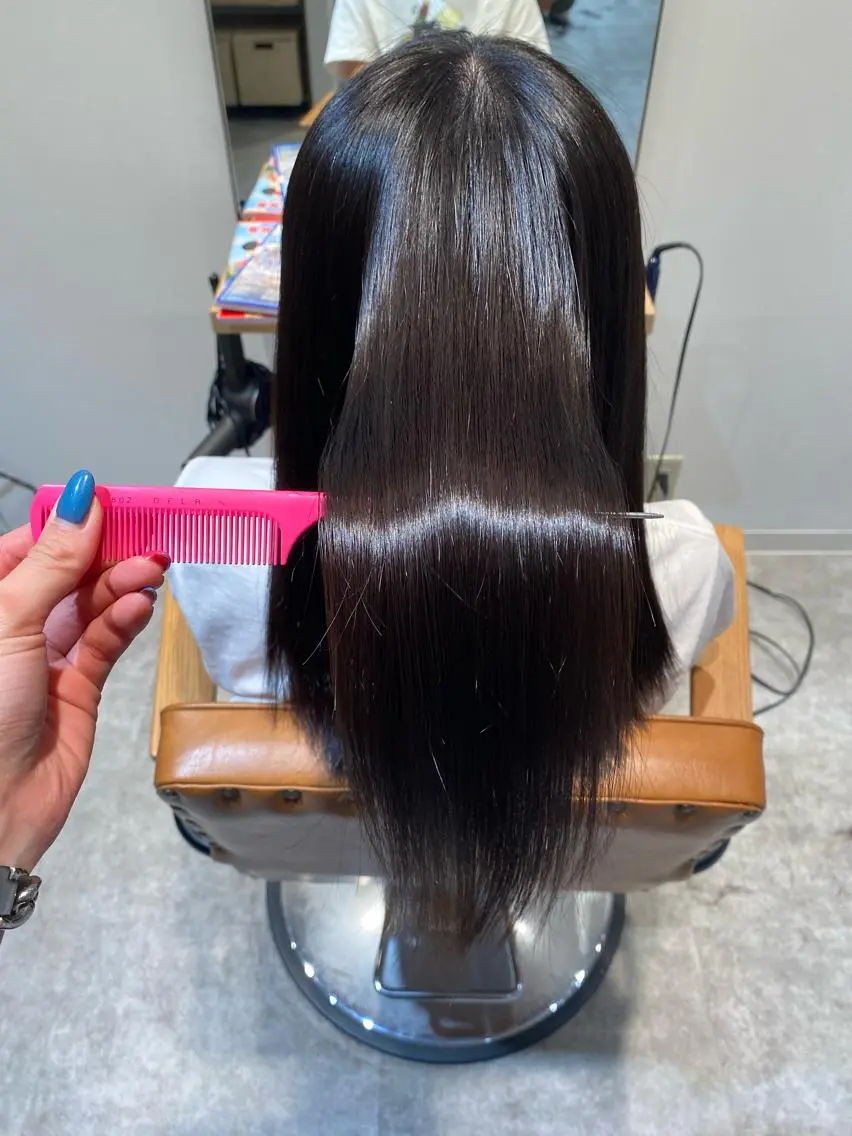 ロング 縮毛矯正 カット 縮毛矯正 オスズ 🎀´-のヘアスタイル