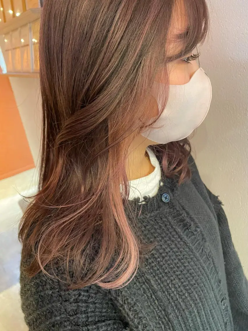 ミディアム カラー ブリーチ ピンクカラー 沖縄/ヘアアレンジ /ナカノのヘアスタイル
