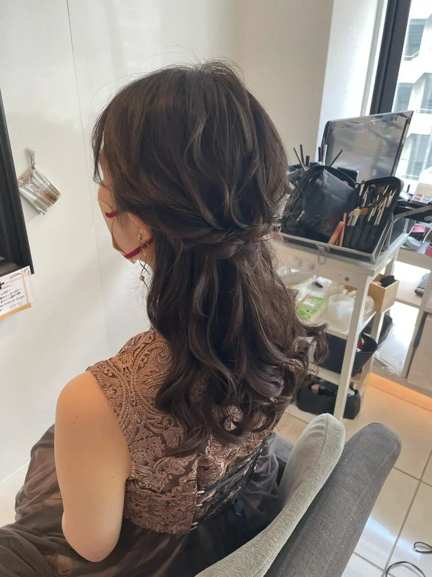 セミロング ヘアアレンジ キッズ ヘアメイク10年から 美容師💄Anriのヘアスタイル