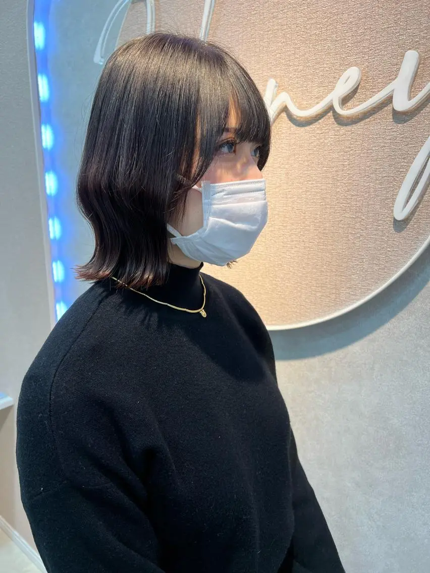ミディアム 切りっぱなしボブ ボブ 🐝Haney .haruka🐝のヘアスタイル