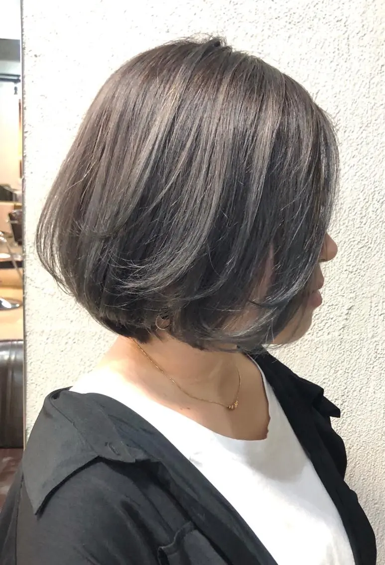 カラー グレージュ ハイライトカラー 後藤 陽花子のヘアスタイル