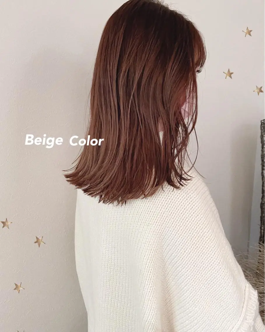 ミディアム カラー カット ヘアカラー 市川 千夏のヘアスタイル