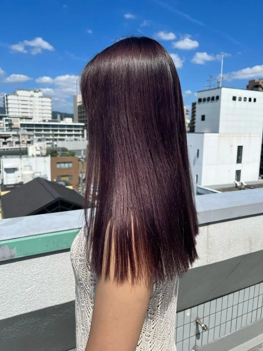 セミロング カラー ベージュカラー パープルカラー TIDEHAIR / 韓国ヘア/MOEのヘアスタイル