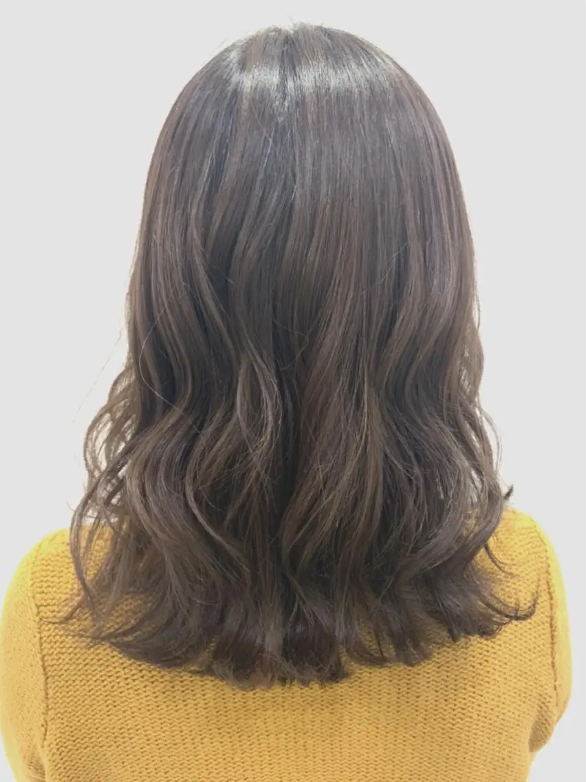 セミロング カラー ヘアアレンジ 透明感カラー カット 佐々木 朋子のヘアスタイル