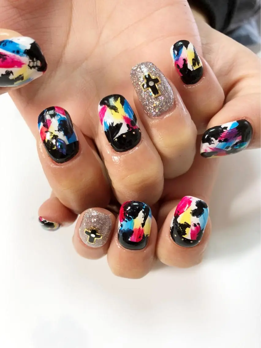 セミロング カラー ネイル ラメ(グリッター) ハンドネイル CITRAtotal beautyのネイルデザイン