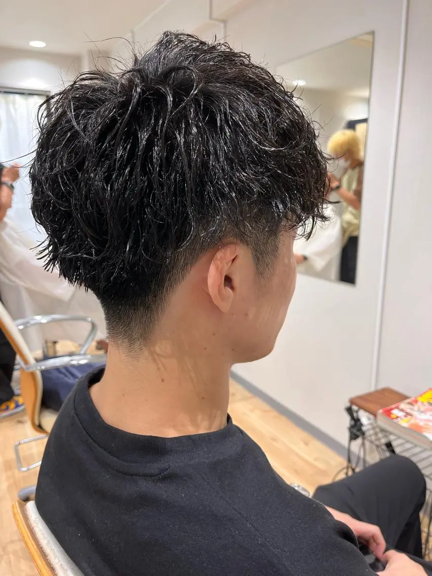 ショート カラー パーマ メンズ マッシュ カット パーマ Men'ssalon LiG/kaitoのヘアスタイル