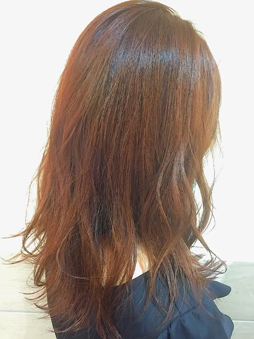 セミロング カラー パーマ ヘアアレンジ セミロングパーマ ピンクカラー 可愛いを作る神 ナオヒロのヘアスタイル