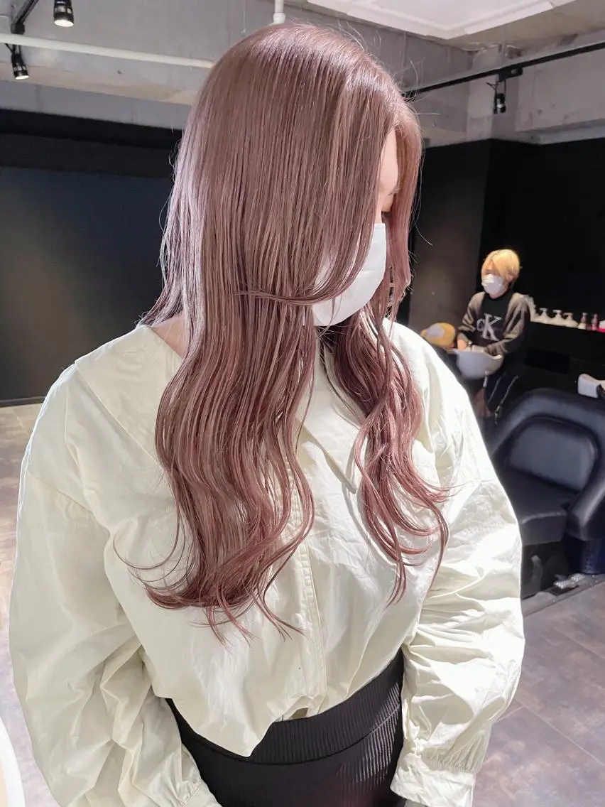 ロング カラー ピンクカラー ヘアカラー トリートメント ✨MiL✨ ✨心斎橋✨のヘアスタイル