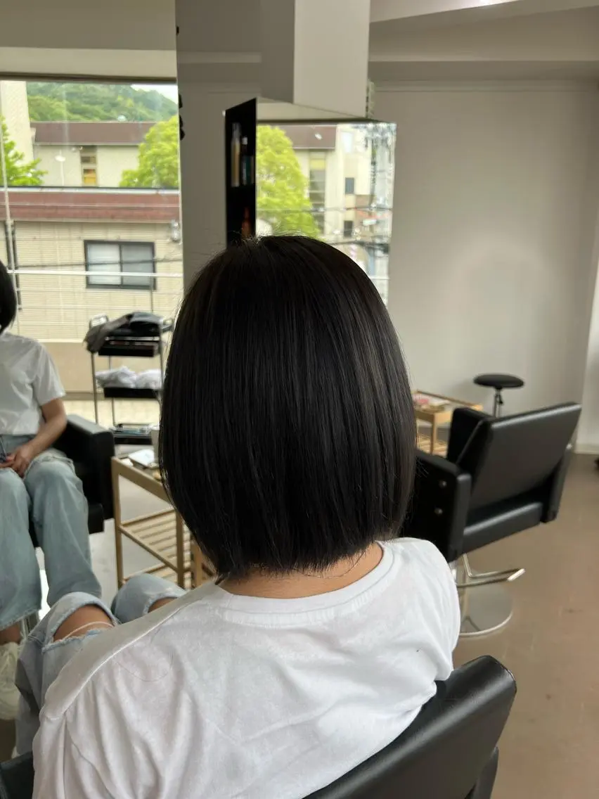ミディアム カラー ブリーチ ケアブリーチ ダブルカラー ハイライトカラー イルミナカラー 神戸ボブ✂️ ioe三宮/田 伸佳のヘアスタイル