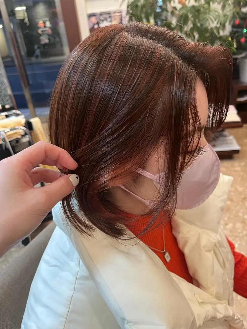 ショート ボブ ハイライト ヘアカラー トリートメント ロングレイヤー 🤍山内　飛鳥🤍のヘアスタイル