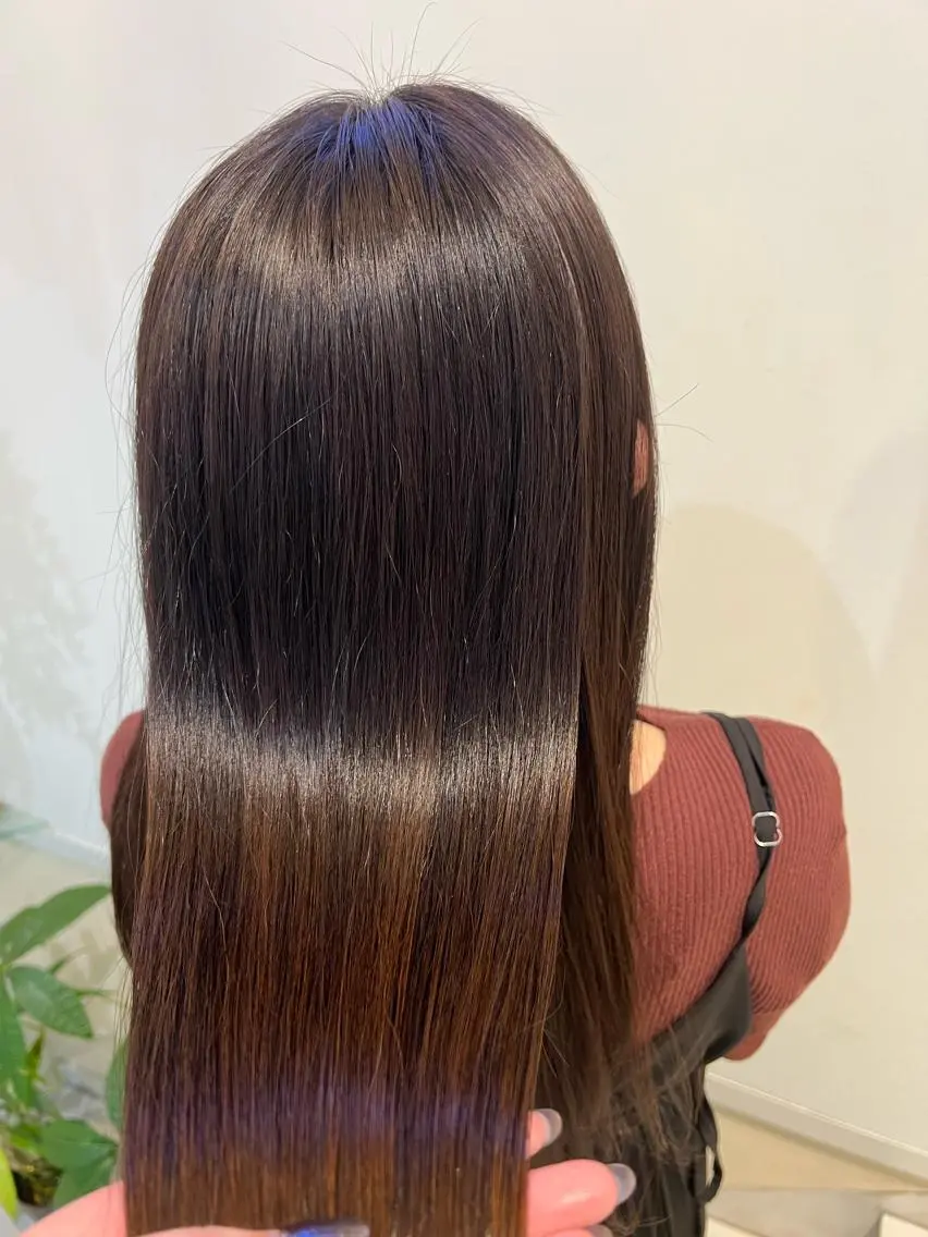 ロング カラー ブリーチしない暖色 カラー🥀杉 優菜のヘアスタイル