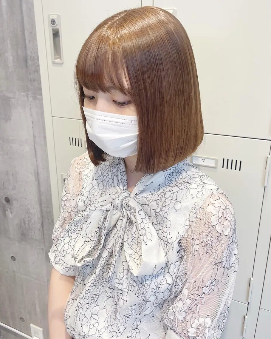 ミディアム カラー パーマ ヘアアレンジ メンズ キッズ ネイル マツエク・マツパ アイブロウ レイヤー/ダブル カラー/YURINAのヘアスタイル