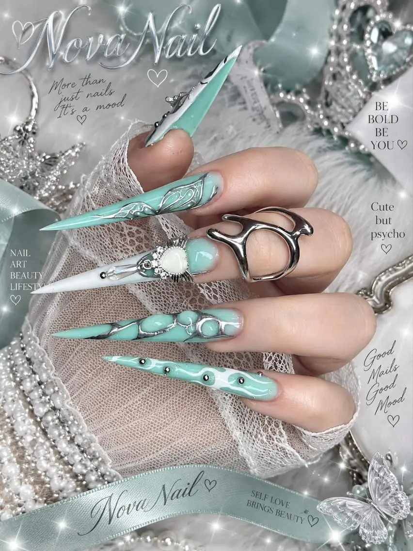 ネイル アートネイル ジェルネイル 韓国ネイル ロングネイル 持ち込み Nova Nail _Shinsaiのネイルデザイン