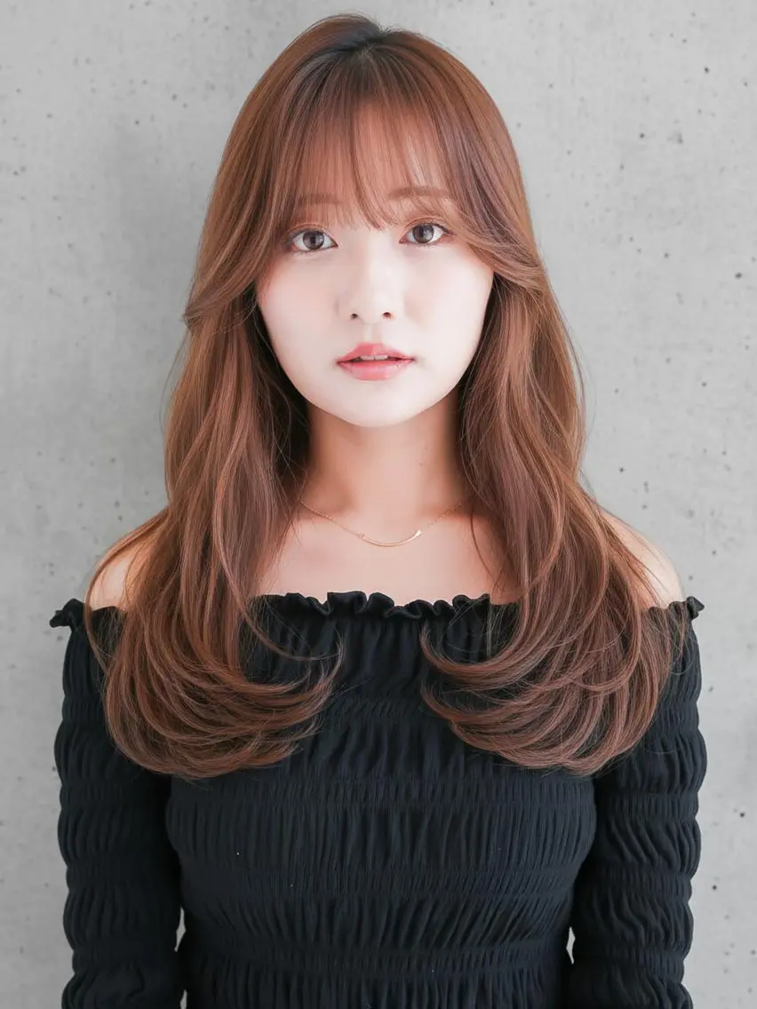 カラー セミロング ブラウンカラー 透明感カラー ヘアカラー トリートメント NYNY南草津店 桂嵩太のヘアスタイル