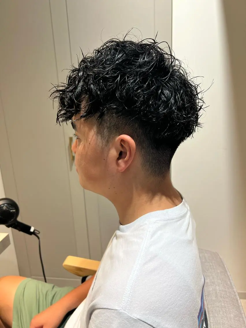 パーマ メンズ カット パーマ ⭕️メンズパーマ⭕️ 山口　裕太郎のヘアスタイル