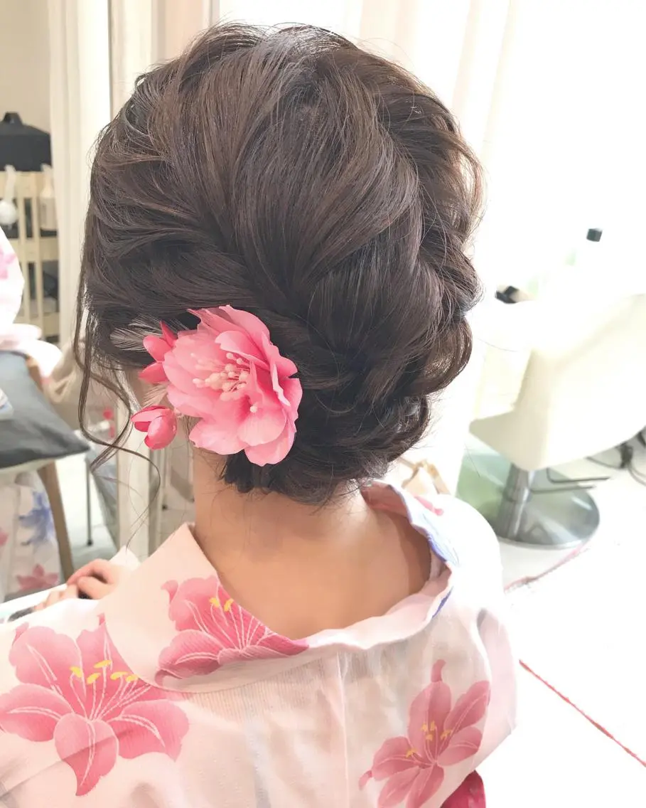ショート ヘアアレンジ 浴衣 takebuchi harukaのヘアスタイル