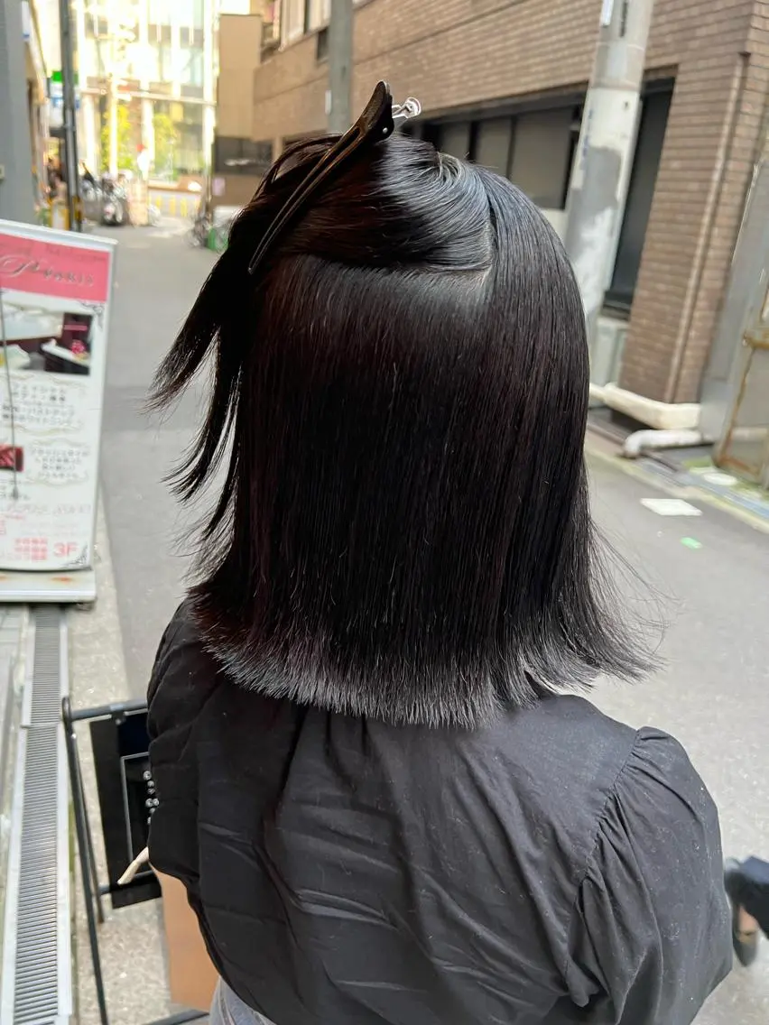 ミディアム くせ毛 髪質改善ストレート Kantaのヘアスタイル