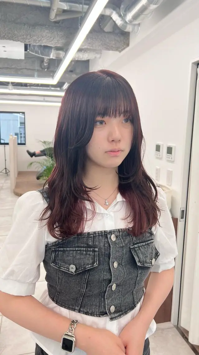 ロング カラー カット ヘアカラー トリートメント 赤みゼロ/透明感 カラー🌿KANTAのヘアスタイル