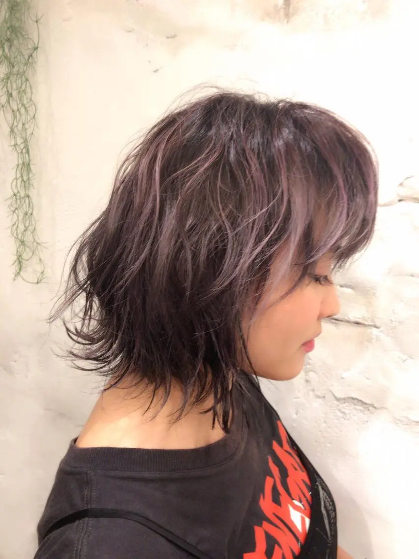 ミディアム ハイライト Mer 山崎 えりかのヘアスタイル
