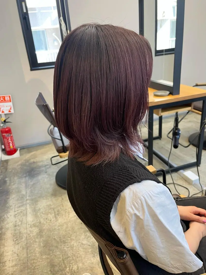 ミディアム カラー ブリーチ ヘアカラー トリートメント 🩷ハイトーン透明感 レイヤー🩷ユリカのヘアスタイル