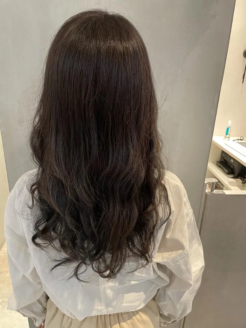 ロング アッシュ 複雑履歴に対応ブリー チ無しダブルカラーのヘアスタイル