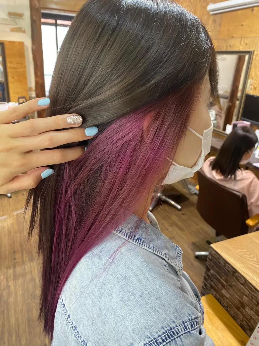 ロング カラー ピンクカラー IwAsh大和駅前店 河野亜里香のヘアスタイル