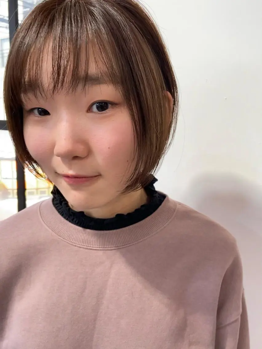 ショート カラー ヘアアレンジ イルミナカラー ショートヘア 田中 あやなのヘアスタイル