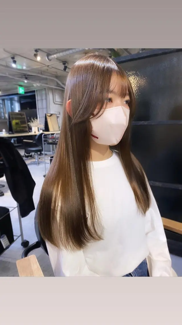 ロング 縮毛矯正 大橋 美咲のヘアスタイル