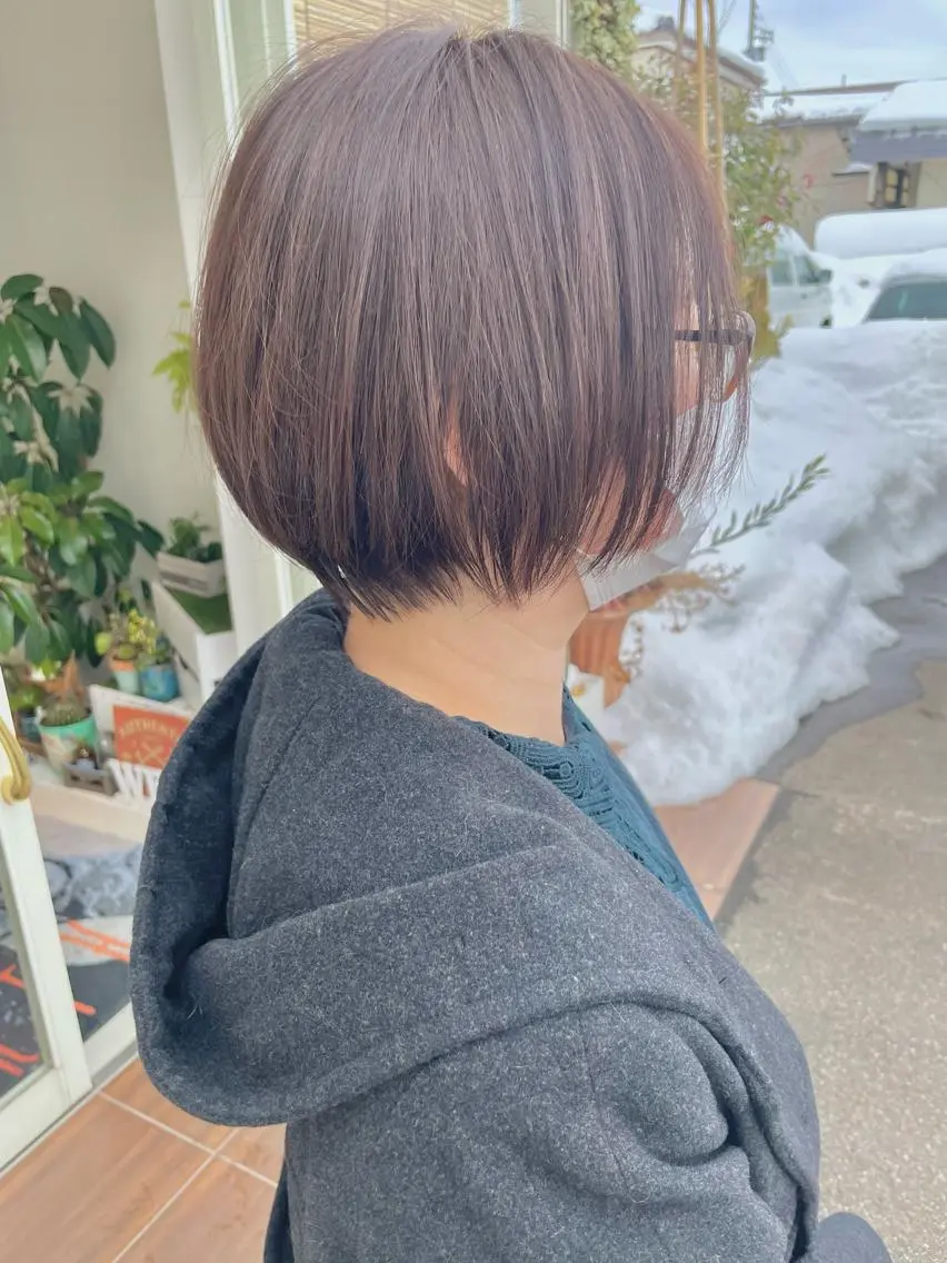 ショート カラー ボブ ショートヘア 鶴岡で縮毛矯正なら お任せ！ハヤシナオミのヘアスタイル