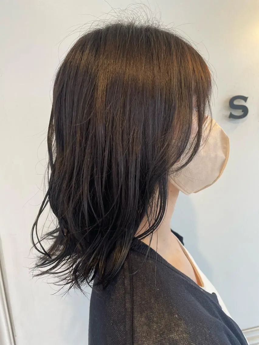 ミディアム カラー ヘアカラー SARA古賀店 かすみ🐬🩵のヘアスタイル
