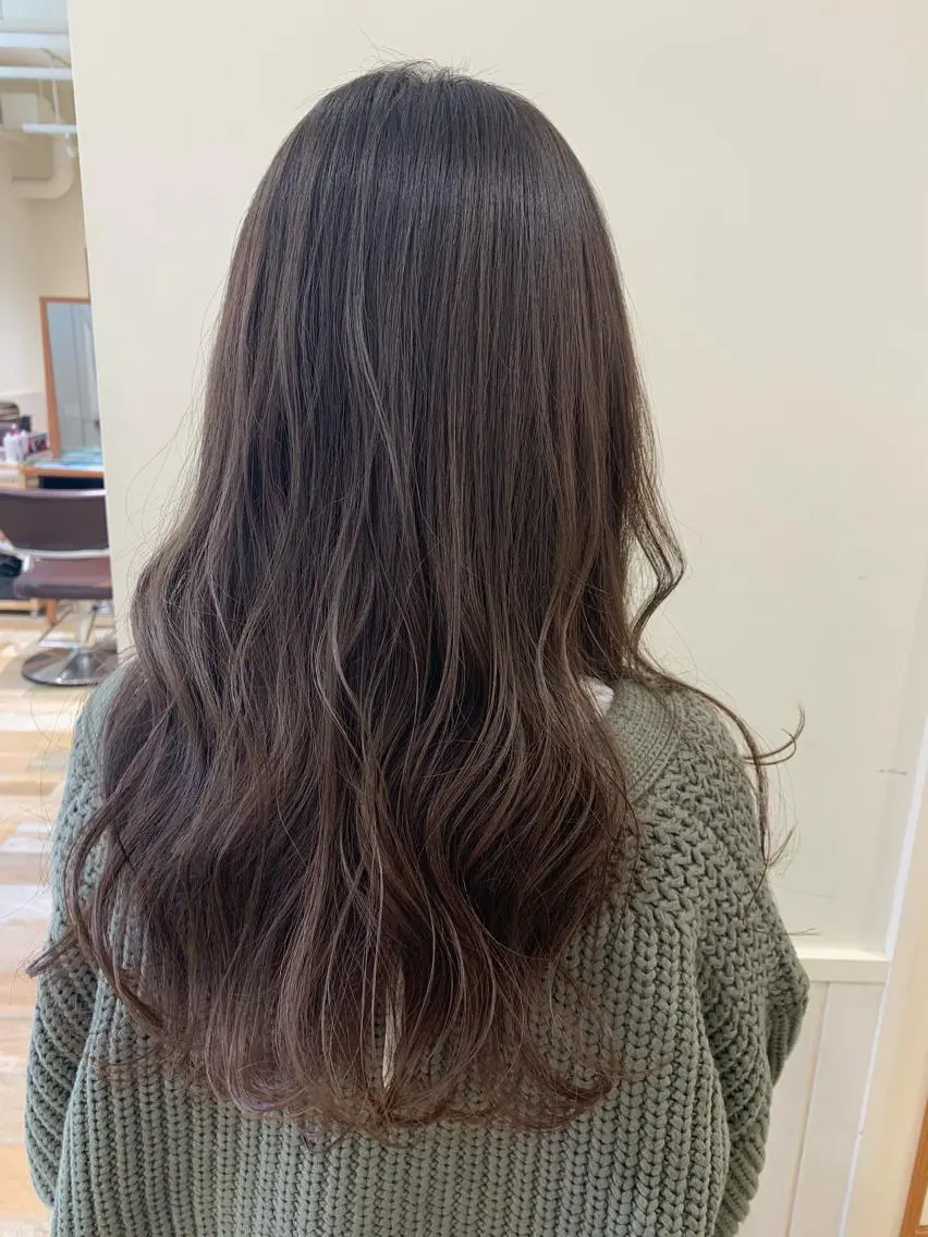 ロング カラー カット ヘアカラー トリートメント ぱつっとボブ/ 小野あかねのヘアスタイル