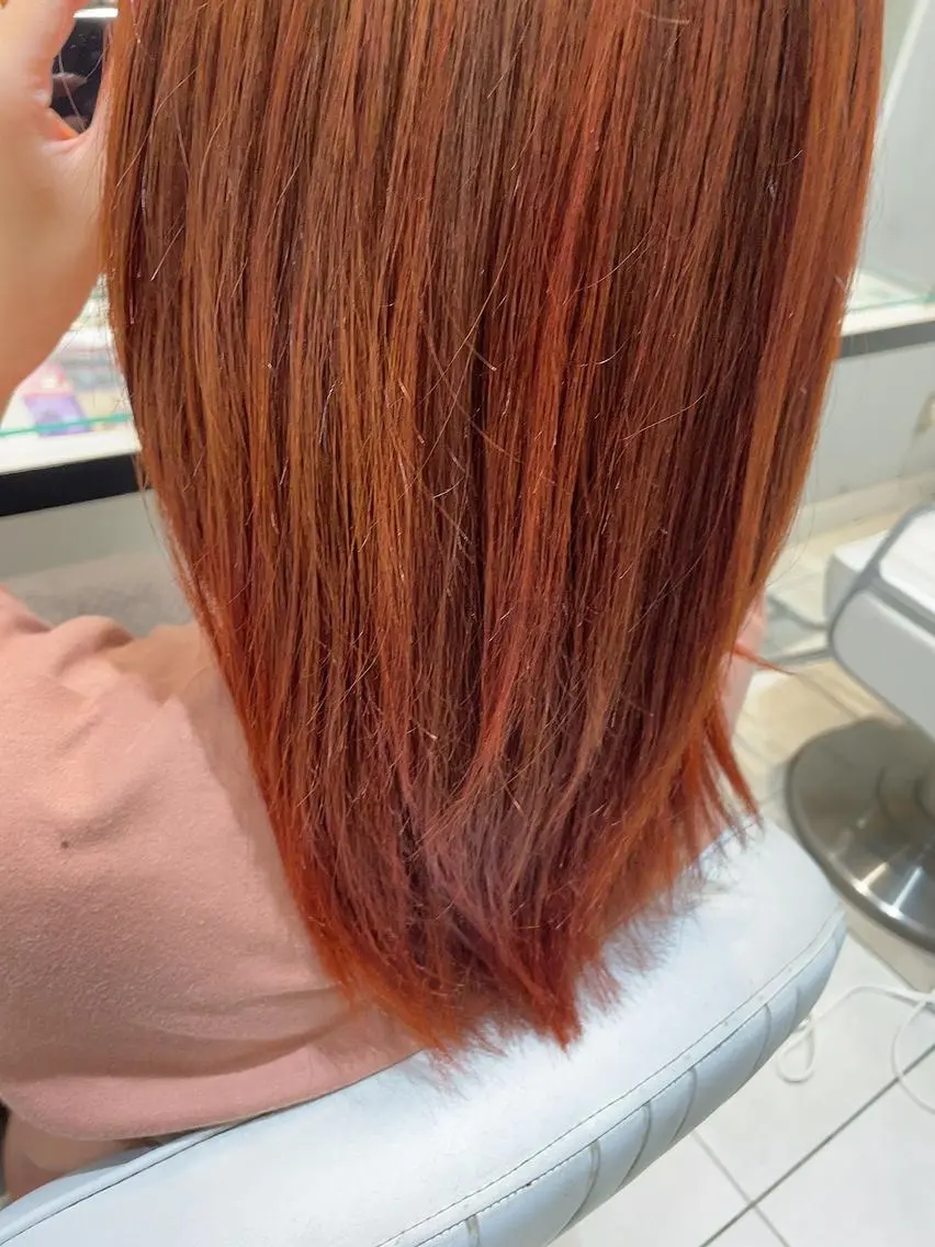 ミディアム カラー オレンジ ヘアカラー トリートメント 🦖鶴岡 香純🦖のヘアスタイル