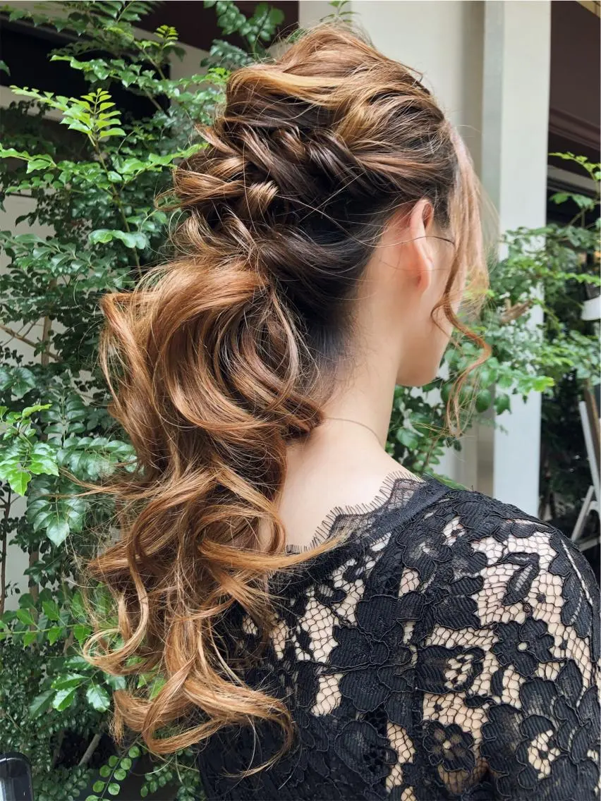 ロング ヘアアレンジ ヘアセット 勝野 麻美のヘアスタイル