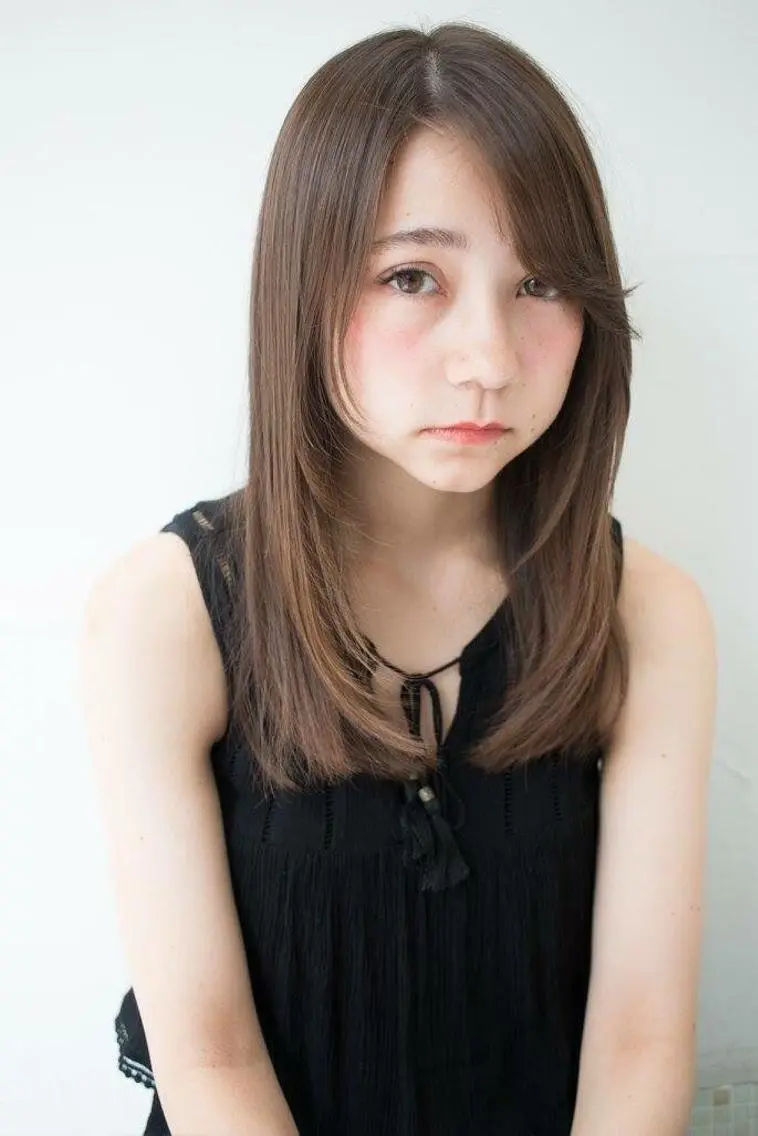 ミディアム セミロング ロング カラー パーマ 内藤 達也のヘアスタイル