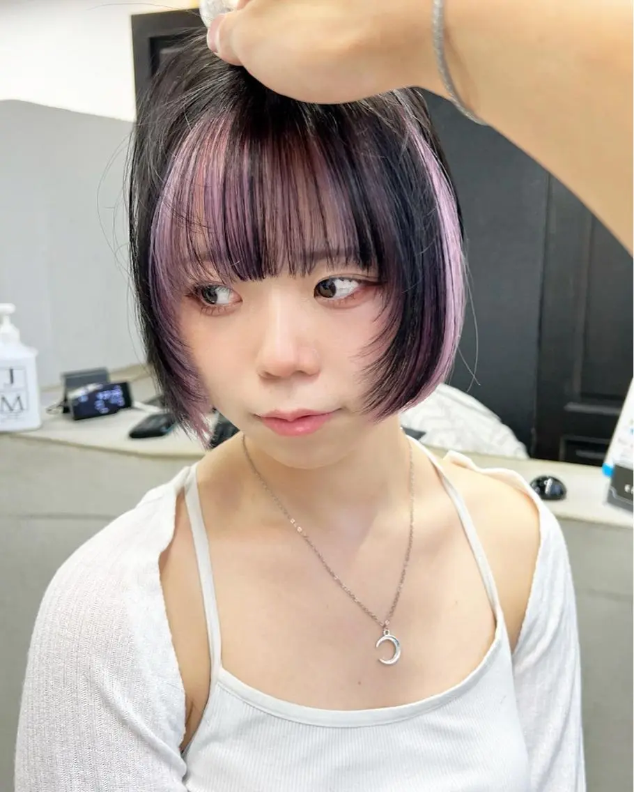 ショート ブリーチダブルカラー ハイライト/山本喜熙のヘアスタイル