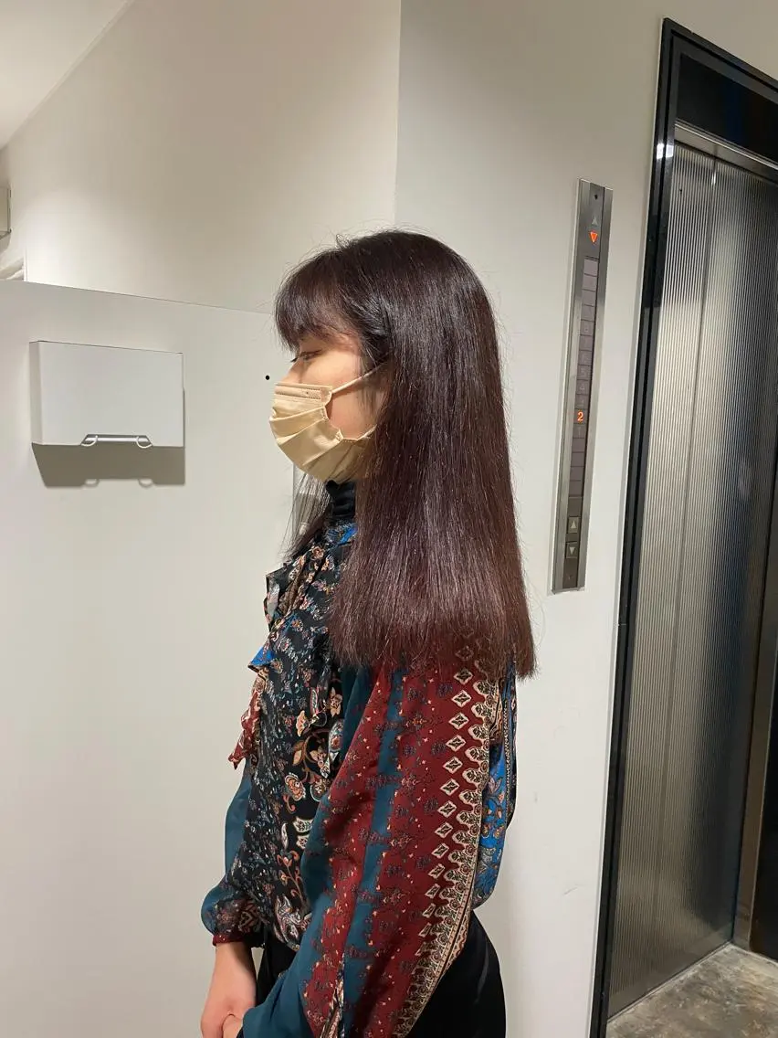 ロング カラー ブリーチ ブリーチなしカラー 透明感カラー/顔周り レイヤー/髪質改善のヘアスタイル