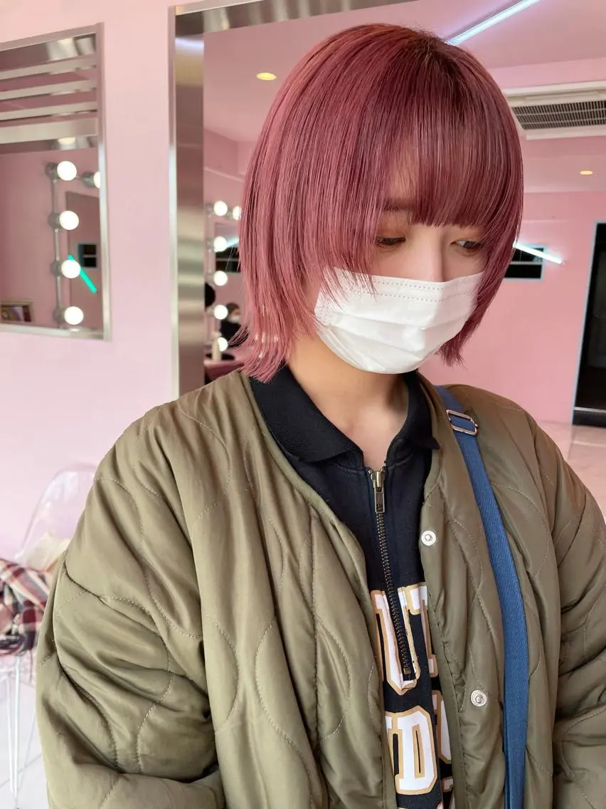 ミディアム カラー ウルフカット 心斎橋/ブリーチ minamiのヘアスタイル
