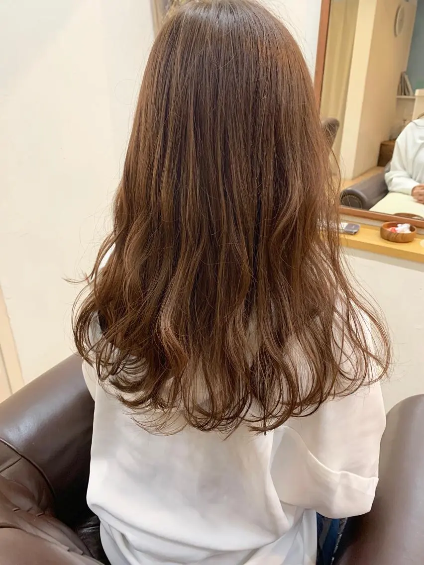ロング カラー ベージュカラー ピンクカラー ピンクベージュ クニモトハルナ ボブ/柔らかカラーのヘアスタイル