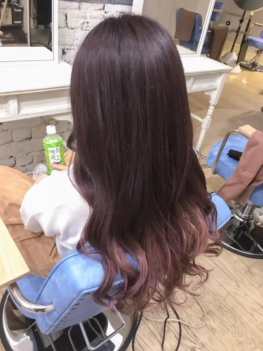 ロング カラー ヘアアレンジ グラデーションカラー ピンクカラー バイオレットカラー バイオレットピンク 松井 敬太郎のヘアスタイル