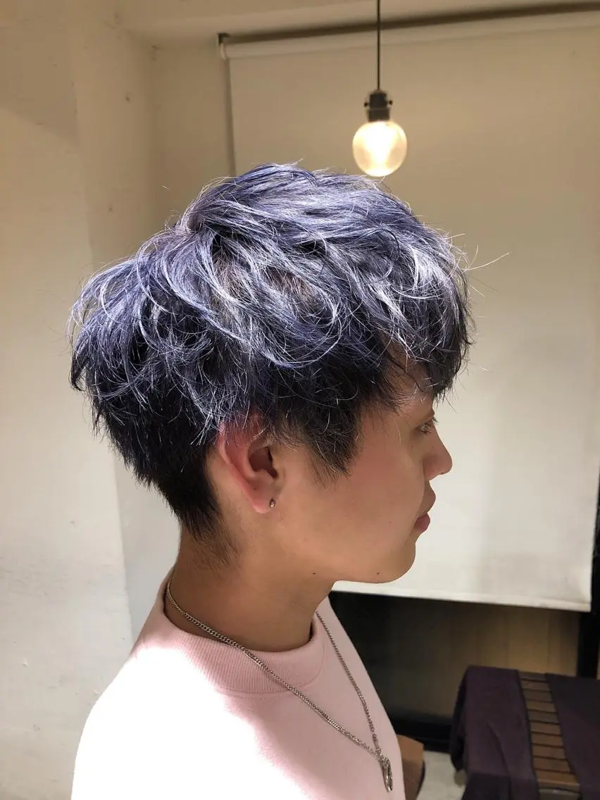 カラー ヘアアレンジ メンズ アッシュ ラベンダーカラー ラベンダーアッシュ カット ヘアカラー トリートメント ヘアセット メンズ特化✂️栗原 侑也のヘアスタイル