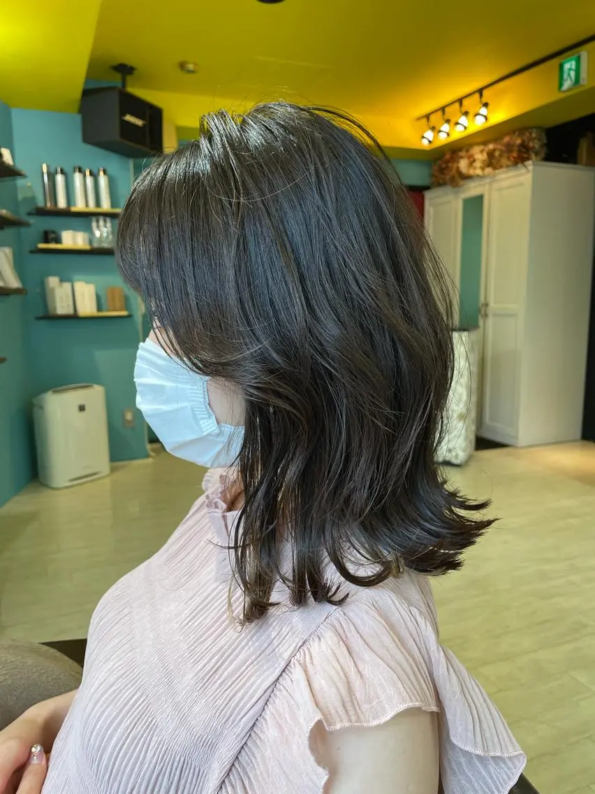 ミディアム カット トリートメント ヘッドスパ 末石 智のヘアスタイル