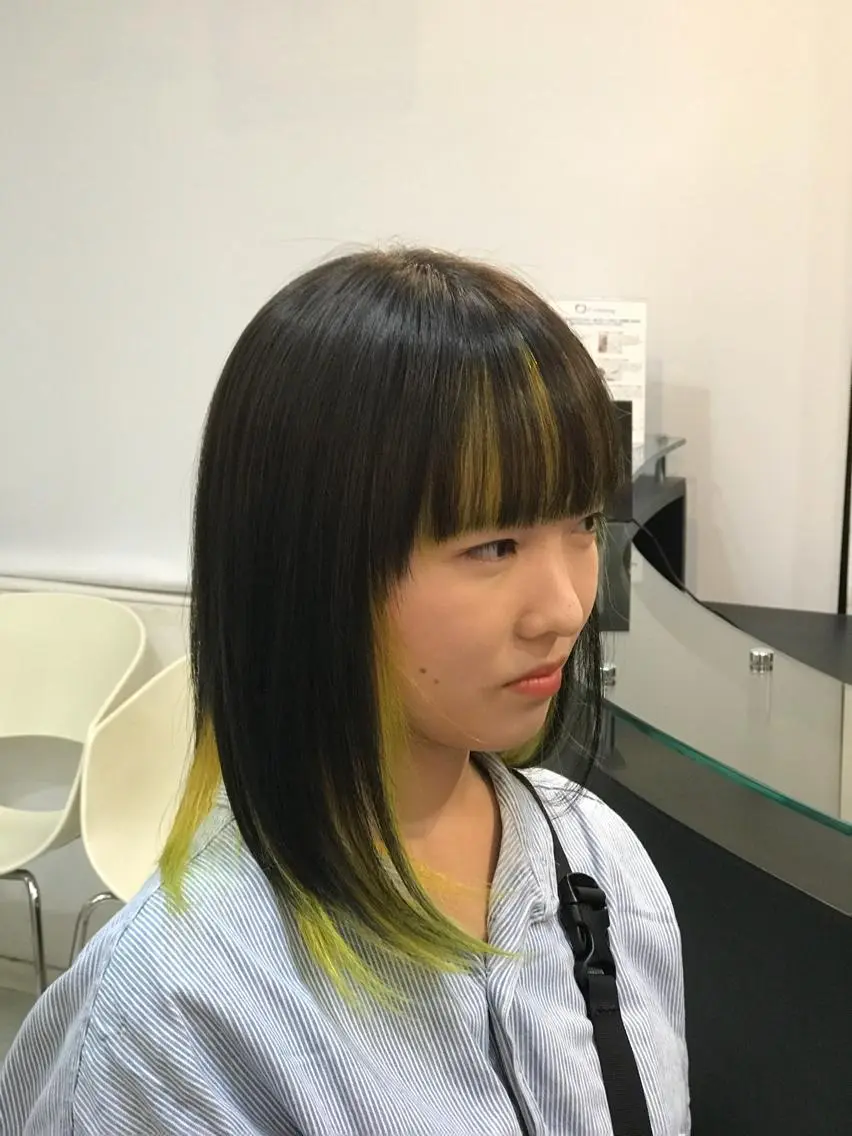 カラー ブルーカラー インナーカラー シルバー イエローカラー 國井 慎吾のヘアスタイル