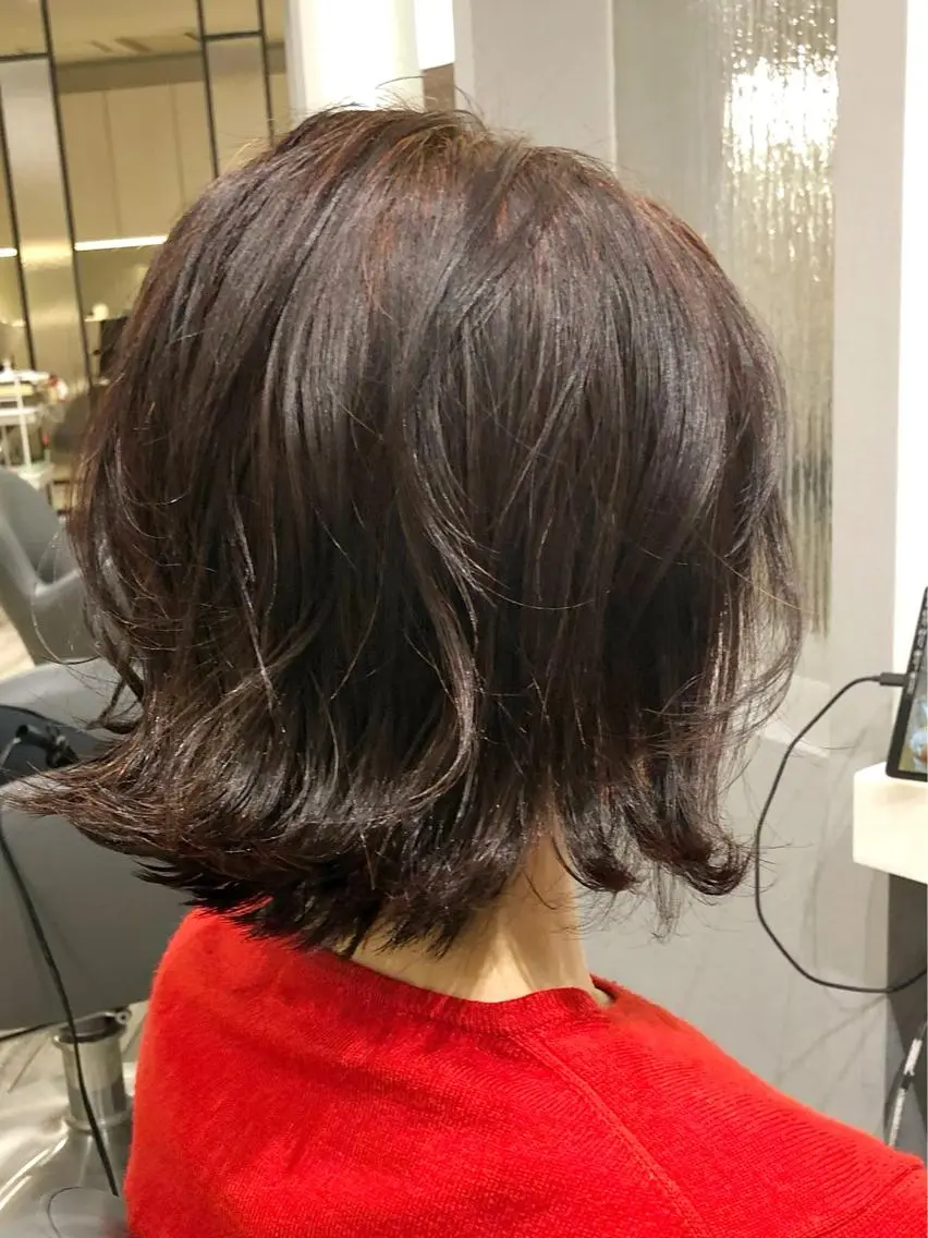 ショート パーマ カット トリートメント 白髪ぼかし大人メンズ 根本零のヘアスタイル