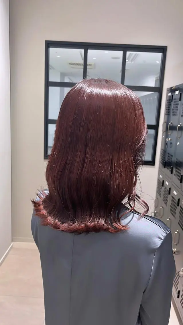 ミディアム カラー ブラウンカラー レッドカラー レッドブラウン カット ヘアカラー トリートメント ROW町田★ 船木のヘアスタイル