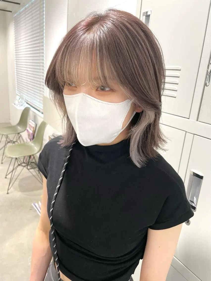 ミディアム カラー ベージュカラー ホワイトベージュ ヘアカラー 🤍2nd🤍田所 美希のヘアスタイル